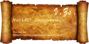Valló Zsuzsanna névjegykártya